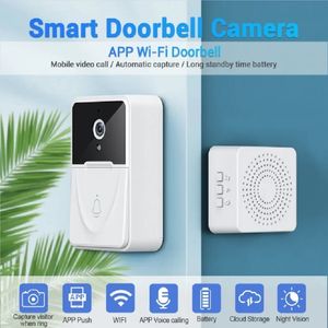 Timbre de puerta con vídeo inteligente WIFI, timbre de puerta inalámbrico para teléfono inteligente, cámara de seguridad, videoportero HD IR con visión nocturna para apartamentos