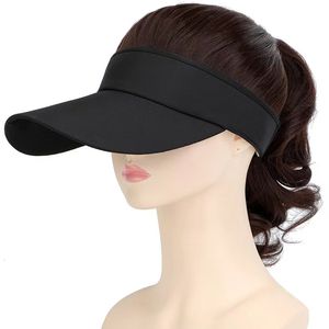 Casquettes de perruque 35 cm de long chapeau perruque femme une de la mode queue de cheval haute naturelle grande vague cheveux longs bouclés perruque casquette multicolore en option 230729