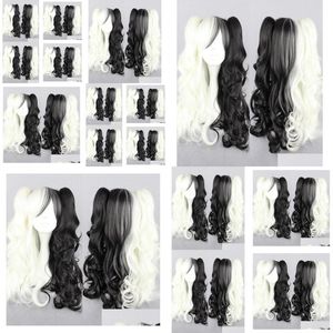 Caps de perruque Danganronpa Dangan Ronpa Monokuma Long Cosplay Hair Ponytails Wigs4555553 Drop livraison Produits ACCESSOIRES OTL50