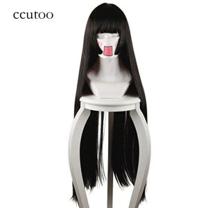 Perruques ccutoo jabami yumeko 80cm x long anime enfer girl enma ai raide noire synthétique coiffure cosplay perruque résistance à la chaleur fibre