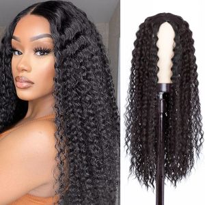 Pelucas SELIENTESI 28 pulgadas Synthetic Long Middle Parte Afro Kinky Curly Wigs para mujeres negras Partido de cosplay Peluca sintética a alta temperatura sintética