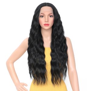 Perruques Forevery Synthetic Lace Front Wigs Long Curly Wig 30 '' Long Wavy Synthetic Wigs pour femmes noires 1,5 