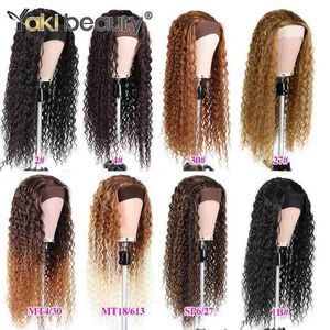 Perruques cheveux perruques synthétiques Cosplay 28 pouces de long Afro crépus bouclés bandeau perruques glace synthétique pour les femmes noires Ombre vague cheveux en fibres organiques