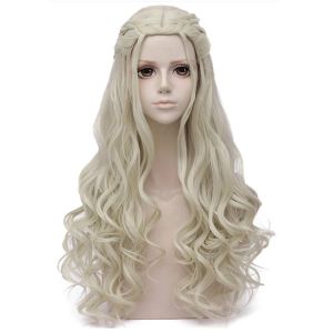 Perruques Hairjoy Femmes Blonde Cosplay Wig Wig Hair Wigs Long Curly Traided Costume Queen Wig Halloween Wig