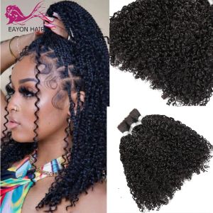 Perruques en vrac de cheveux humains brésiliens bouclés impertinent pour tresser sans trame extension des cheveux Remy non traités tissage 1 / 3pcs Lot Couleur naturelle