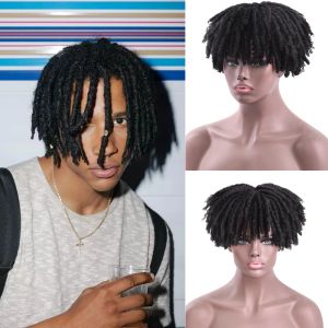 Pelucas Silike sintético Topper hecho a mano Dread lock pelo Topper peluca 27613 Ombre Dread locks peluca corta suave rastas para hombres y mujeres