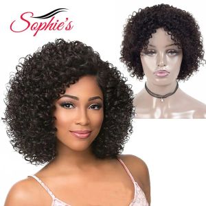 Perruques Wigs Sophie's Human Hair Wigs for Black Women Jerry Curl Human Hair Wigs Notremy 4 Colors Brazilian Hair Wigs Hine Made