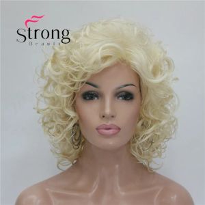 Perruques StrongBeauty Short Super Curly Blonde Blonde Full Synthetic Wig Perruques