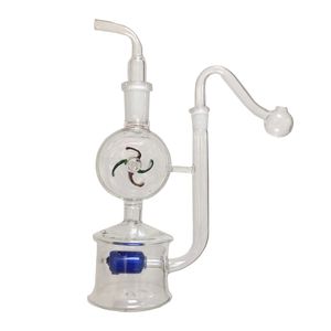 Windmühle Glas Bubbler Wasserpfeifen Shisha Bong Bubble Smart Recycle Filter 10mm 14mm Gelenke mit Ölbrenner