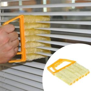 Cepillo de limpieza de ventanas Limpiador de plumero para aire acondicionado con hoja de persiana veneciana lavable Limpiador de ventanas con ranuras de tela