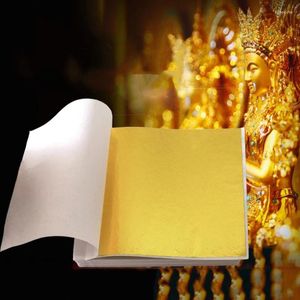 Pegatinas de ventana 100 unids Arte Artesanía Diseño Hojas de papel Práctico Puro Brillante Oro Plata Hoja de rosa para dorado DIY Decoración de fiesta Prop