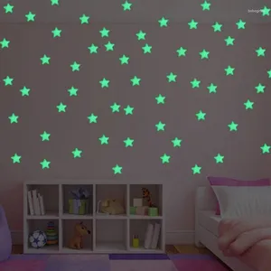 Pegatinas de ventana 100 Uds. Pared de estrellas para habitación de niños decoración de dormitorio pegatinas de tierra que brillan en la oscuridad hogar noctilucente 50%