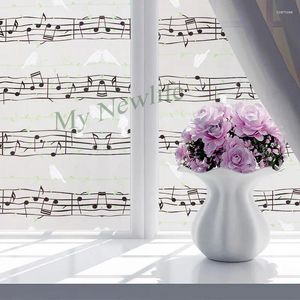 Stickers de fenêtre Cartton Note Birds Film en vitrail Sticker Home Decor Toning Music Studio Porte auto-adhésive 45/60 500cm