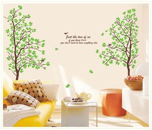 Pegatinas de ventana DIY pared grande cita decoración arte Deusal pegatina extraíble árbol verde hojas pájaros