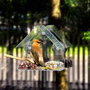 Fenêtre Wild Bird Feeder House Transparent Table Autochout Autochout Autochtone Plateau d'alimentation coulissant pour le jardin Patio Yard 231221