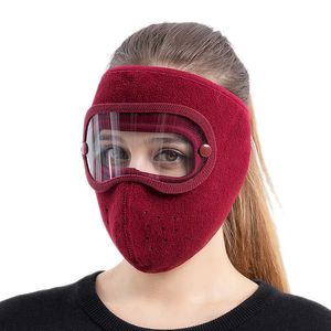 Windproof Anti Dust Face Mask Cycling Ski Breathable Masks Fleece Face Shield Hood with High Definition Anti Goggles Y1020