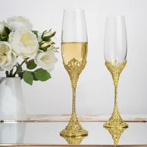 Verres à vin 1 paire pied haut cristal rouge tasse créative maison Champagne verrerie beauté lumière luxe éveil coffret