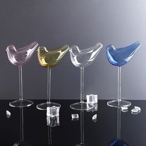 Verres à vin 1Pc Oiseau Verre Transparent En Forme D'oiseau Cocktail Sans Plomb Haute Étagère Tasse Bar Drinkware