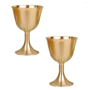 Copas de vino, 2 uds., soporte para palo de vidrio de latón y mantequilla, copa gótica, escultura, adorno propicio, vasos para beber