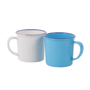 Verres à vin 2 pièces tasse Pot tasses boisson sertissage mélamine céramique Imitation émail eau avec poignée