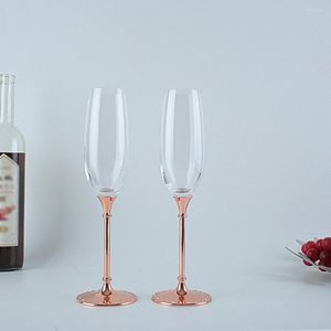 Verres à vin 240ML flûtes à Champagne verre cristallin luxe fête de mariage toast gobelet cristal strass Design tulipe