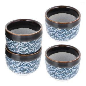 Copas de vino, 4 Uds., juegos de platos de cristal, tazas de cerámica japonesas, juego de tazas de Sake, cerámica tradicional Saki, tazas de té esmaltadas, arroz expreso
