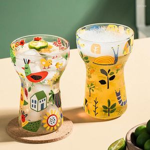 Verres à vin 400 ml Créative Cartoon Bier Glass Cup Party Restaurant Juice Water Brink Brink Milk Tea Tumblers