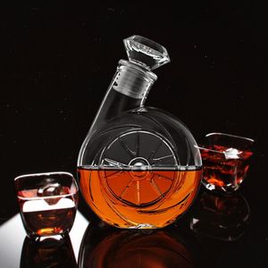 Copas de vino Decantador de vidrio con forma de soplador con tapón adornado hermético para vino Bourbon Brandy Licor Agua Estilo europeo 231208