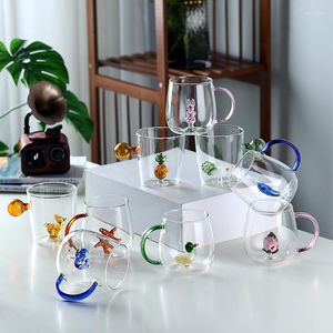 Verres à vin en forme d'animal de dessin animé, verre 3D mignon à haute teneur en Borosilicate, tasse monocouche, salon avec invités, jus de boisson froide