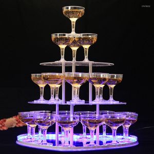 Verres à vin Champagne Tour Tasses Pour La Fête De Mariage Épaissie Acrylique Tasse Gobelet Célébration Ouverture Bar Accessoire