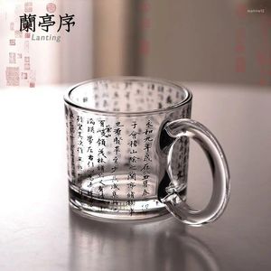 Copas de vino estilo chino lanting xu vidrio caligrafía tazas de agua taza de té personalidad creativa beber cerveza