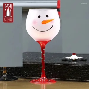 Copas de vino creativas y personalizadas de vidrio rojo pintado a mano Tall Borgoña Bar Bar Decorations Regalos de Navidad uso en el hogar