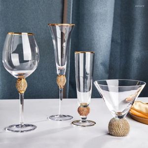 Verres à vin créatives Gold Glass Glass Cuer Bière Cocktail Champagne Whisky Brink For Bar Party Gobblet Weddin