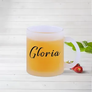 Copas de vino con nombre personalizado, taza de cristal esmerilado para novio, padre, padrastro, regalo creativo Original personalizado, té y café