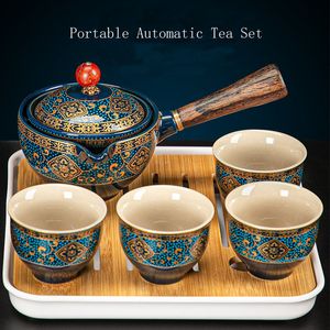 Copas de vino Ecomhunt Drop Portable Flower Exquisita Cerámica China Gongfu Kung Fu Tetera Set Manija Sidehandle Pot Cup Teaware 230627