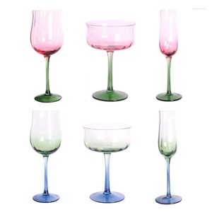 Copas de vino Flores florecen en el mundo 150-400ml Copa Artificial Soplado Cóctel rojo Copa de champán Festival familiar Drinkware Glass