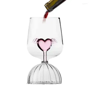 Copas de vino con forma de corazón y cola de pez, copa de cóctel romántica, utensilios de cocina de champán rojo, regalo de boda, 350/500ml