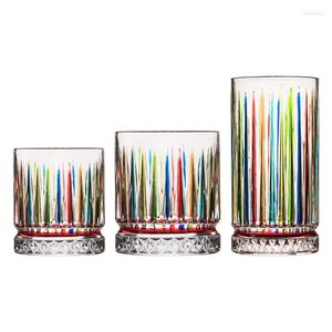 Cepas de vino italianas diseño zecchin vidrio de whisky coloreado copa de cristal tallada tallada tazas de cerveza vaso de cerveza al por mayor