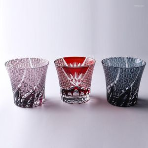 Verres à vin nouveauté Luxury Style japonais Cystal Crystal Whisky Glass Cup 250ml Home Bar Drinkware Top For Liquor
