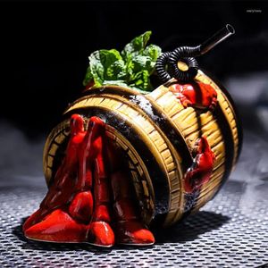 Vers de vin de vigne Pirate Series Creative Hermit Crab Tiki Tug Barrel Mélangez Boire Tobe à cocktails de bois céramique