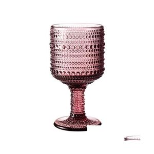 Verres à vin Rétro Coupes Ambre Relief Diamant Boire Du Jus De Fruits Fête Champagne Coupe En Verre Drop Delivery Maison Jardin Cuisine Salle À Manger B Dhxbj