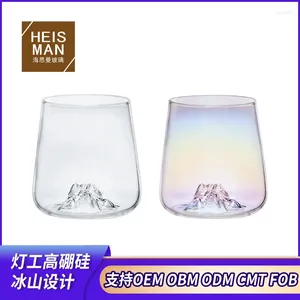 Cazas de vinos Altas altas de borosilicato de borosilicato iceberg bousse taza de mousse resistente a alta temperatura Agua transparente transparente I