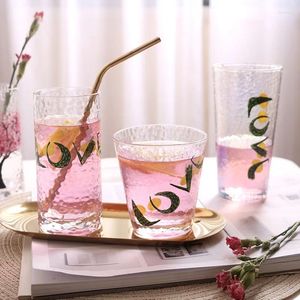 Verres à vin flétrisonnés japonais tasses en verre à motifs peints à la main