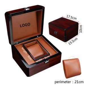 Vino rojo pintura para hornear caja de reloj de pulsera de madera brazalete de cuero soporte de almacenamiento de almohada regalo personalizado al por mayor 240119