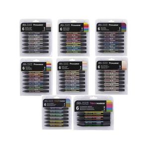 WINSOR TON Promarker Set Twin Tip rotuladores a base de alcohol 6 colores 12 colores diseño marcador profesional para artistas 220207