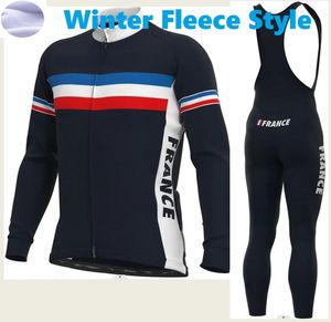 Hiver 2024 Team France CYCLISME Jersey 19D gel pad vélo Pantalon ropa ciclismo hommes Thermique polaire VÉLO Maillot Culotte vêtements