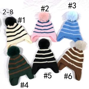 Hiver 6Colors Kid chapeaux de Noël Enfants Travel Travel Fashion Banes Bons de table cueillette chapeu Coton Coton Ski Girl Grey Pink Hot Keep Warm Intensification 2-8 Yers âgé