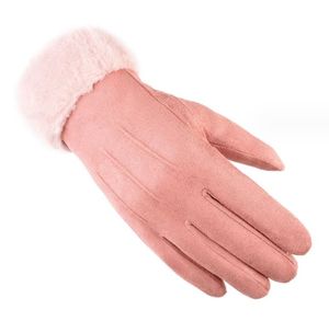 Gants chauds d'hiver pour adultes pour femmes avec isolation buccale en fourrure épaisse et moelleuse, auto-chauffants, conduite, cyclisme, sports, gants pour écran tactile