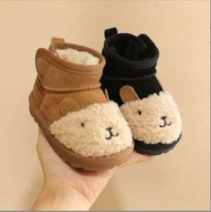 Bottes de neige d'hiver pour bébés, chaussures chaudes en peluche, mignonnes en coton, semelle souple, antidérapantes, pour garçons et filles