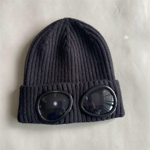 Chapeau d'hiver deux lunettes de créateur bonnet casquettes hommes femmes designer laine lunettes tricotées bonnet tendance simple mode tricot chapeau laine chaleur hj02